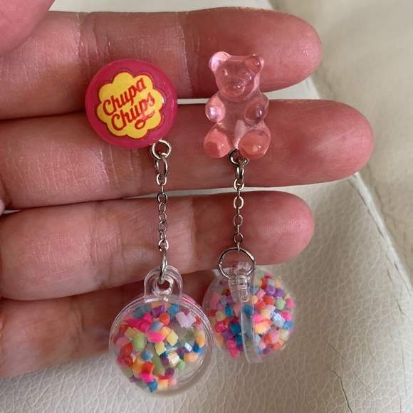 Candy drop Chupa Chups Gummy Bear confetti drop sprinkles confetti earri… - Picture 5 of 5